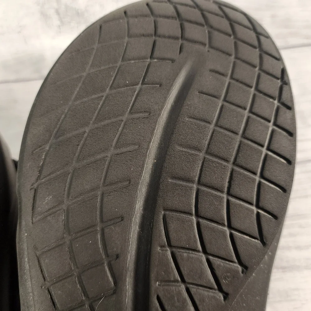 OOFOS OOahh Sport Flex Black Adjustable Strap Recovery Slide Sandals Mens 9 W 11